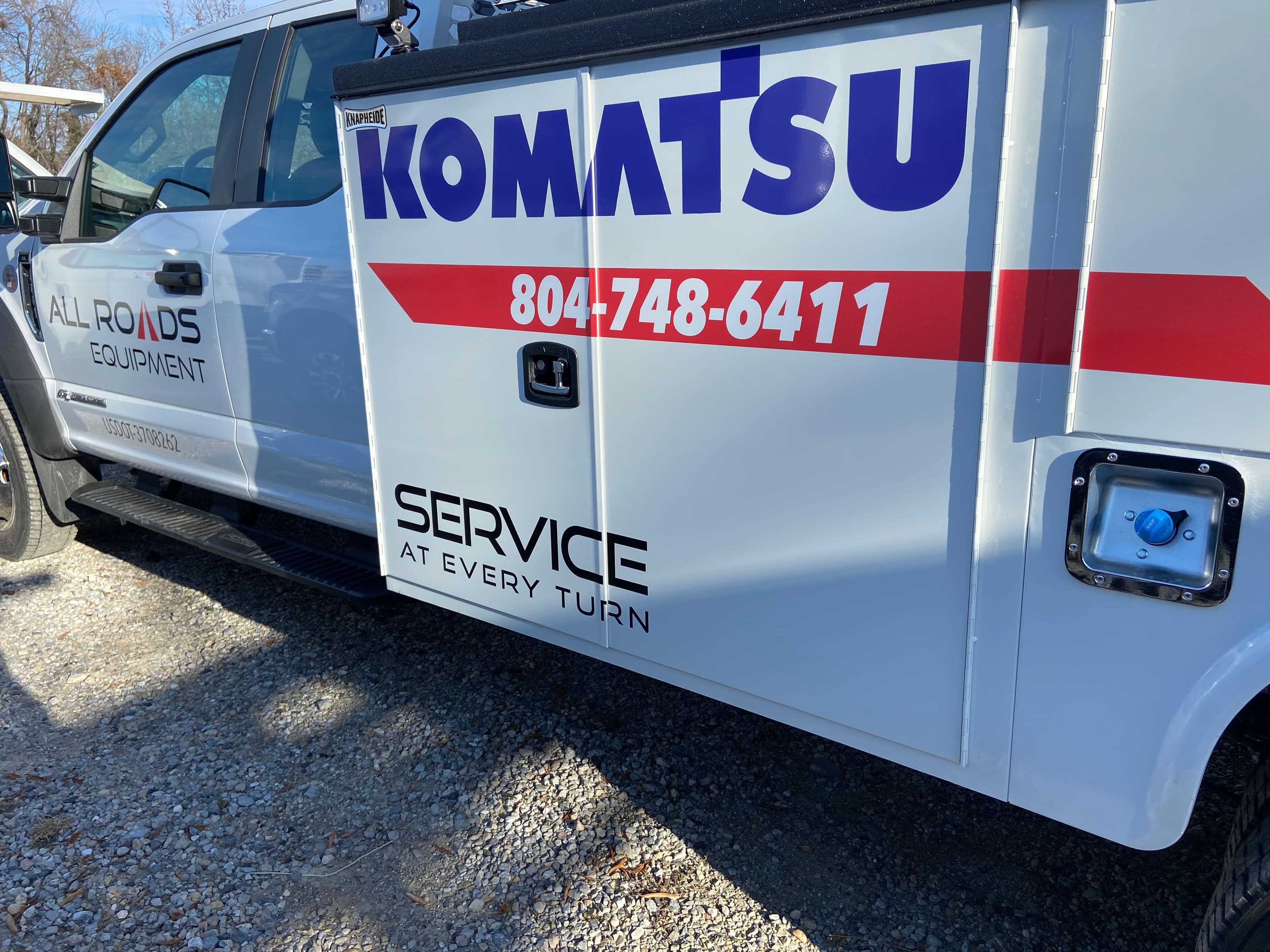 Komatsu Decal on the Side of a Truck
